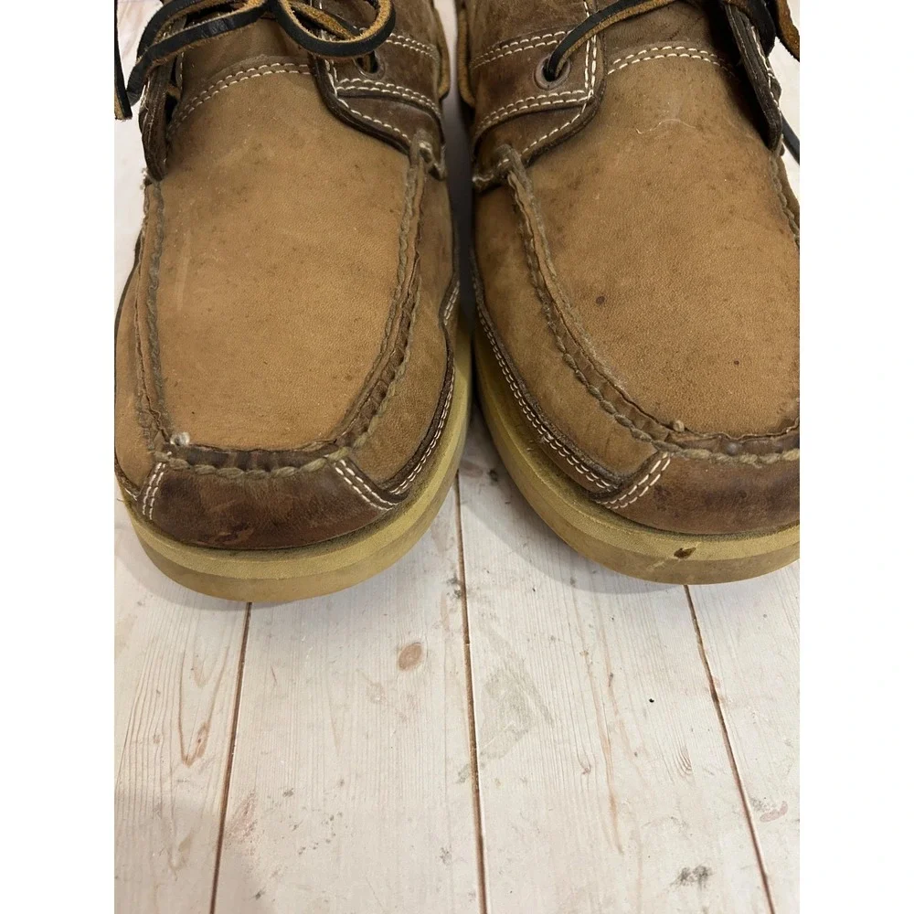 Timberland Kiawah Bay Men's Size 12M Tan All Leather2 Eye  Boat Shoes 71021